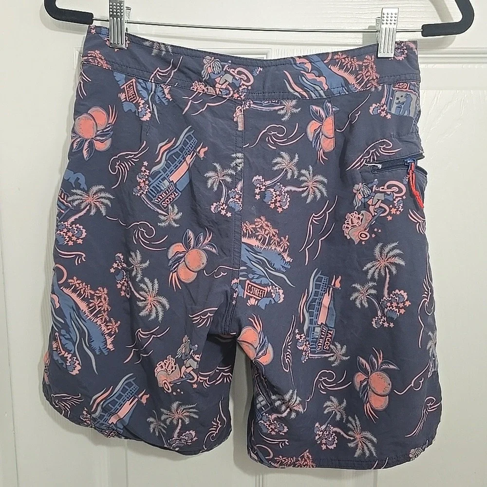 Patagonia Men's Board Shorts Size 28 Tropical‎ Taco Print Drawstring Swim Trunks